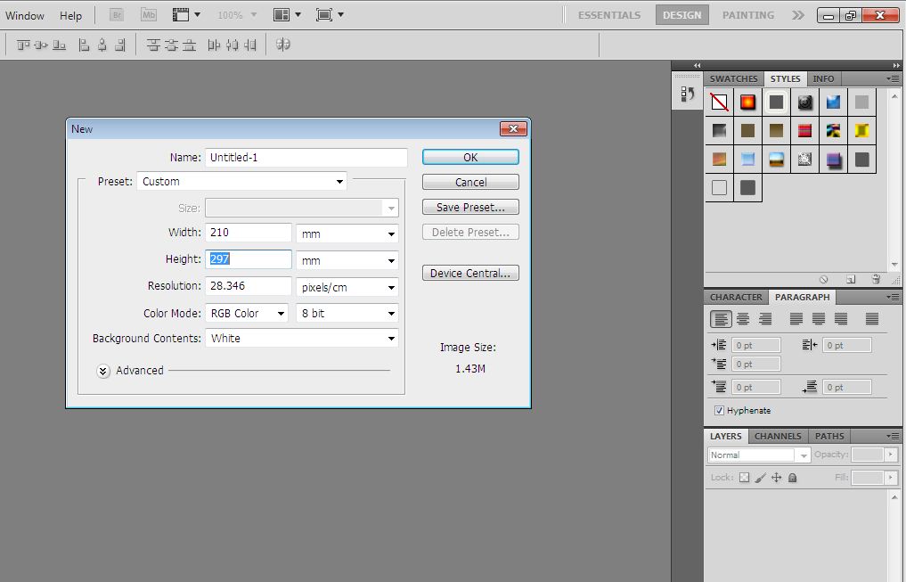 Ukuran Kertas A4 Di Photoshop