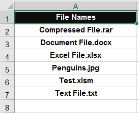 export list of file names to excel export list of file names to excel