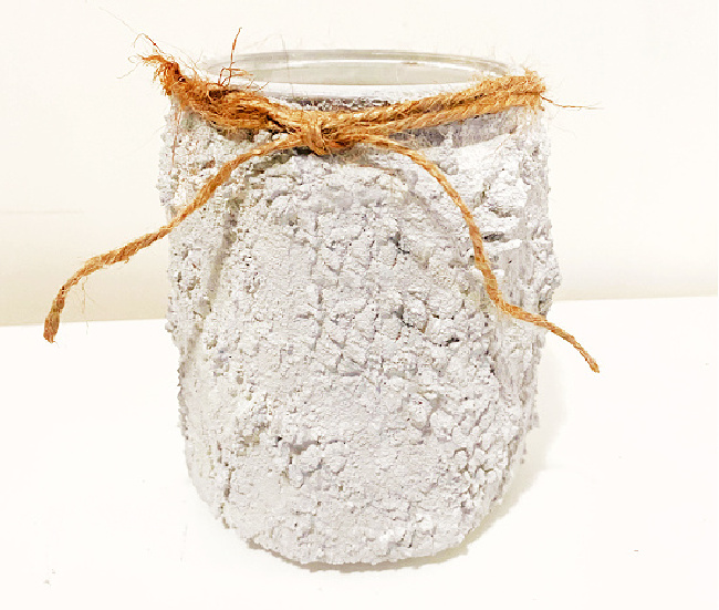 Faux Cement Recycled Jars