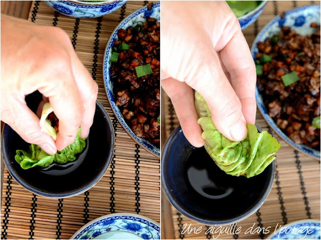 Sauté de porc dans sa feuille de laitue (San Choy Bow) 