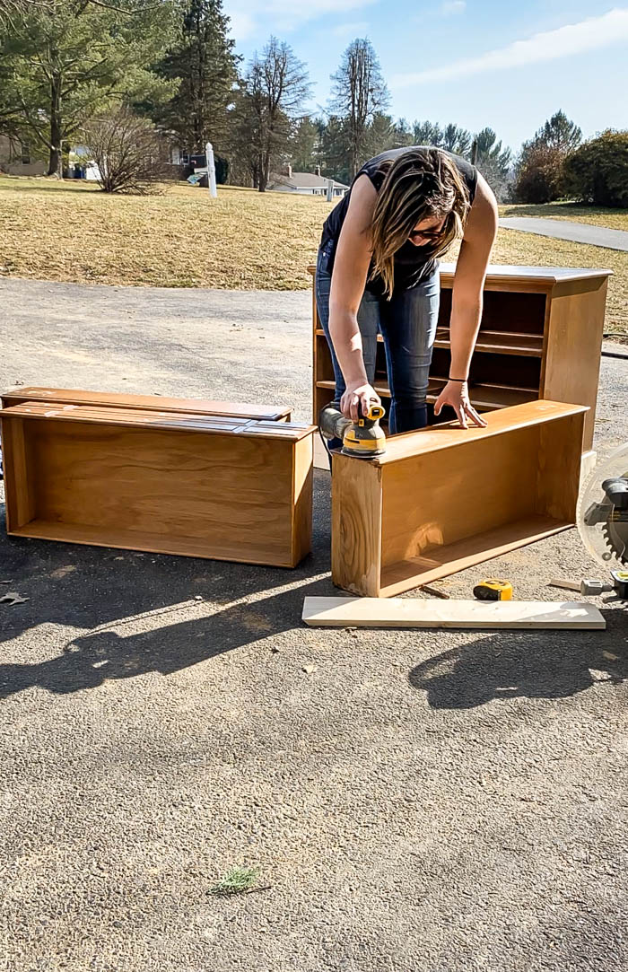 Furniture Sanding 101 How to Sand Wood Furniture Little House of Four Creating a beautiful