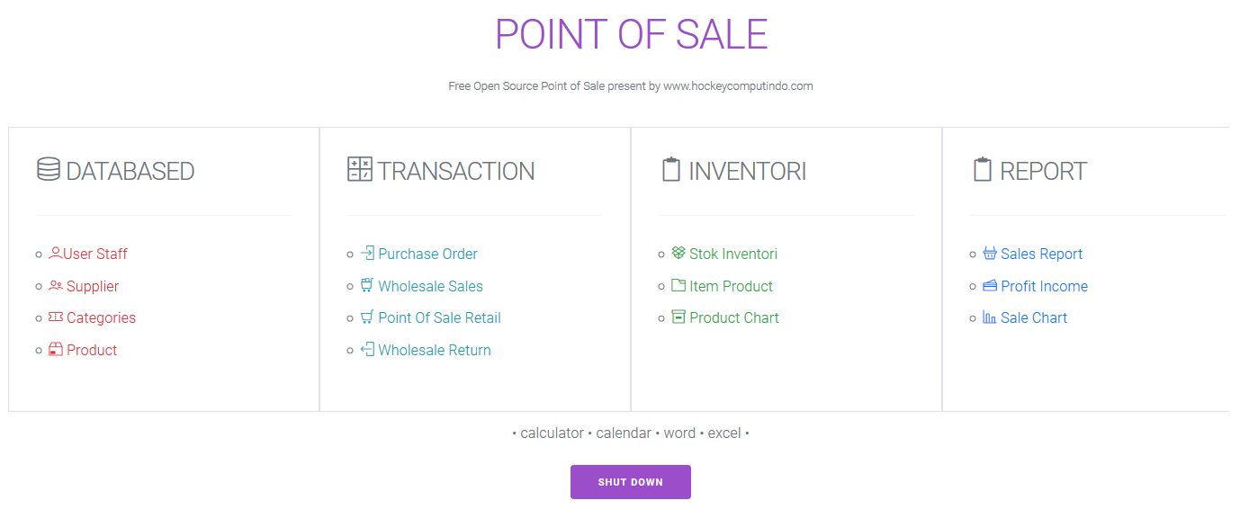 Clean POS open source code point of sale