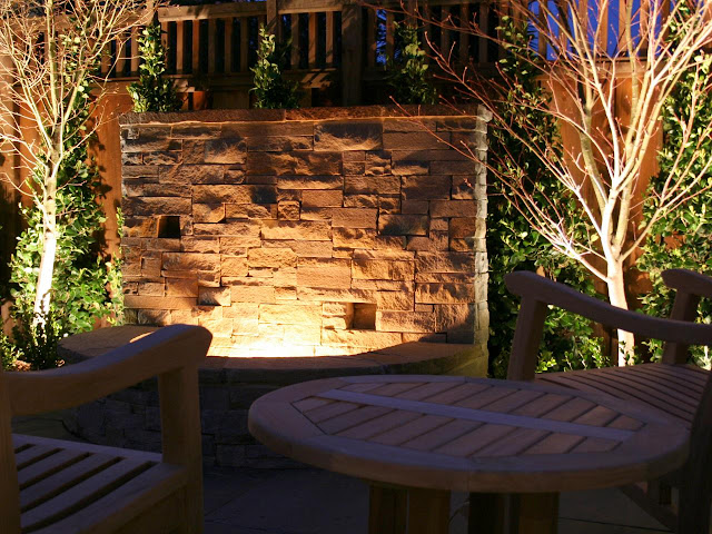 Lighted Stone Fire Pit
