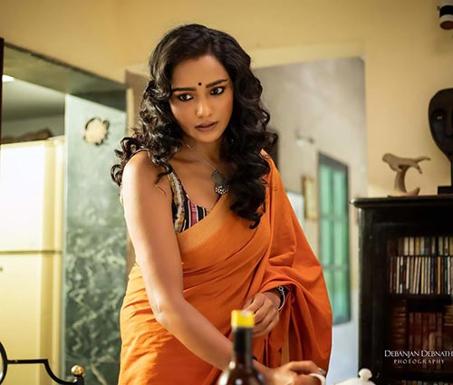 Tuhina Das saree Bengali actress hai tauba damayanti nokol heere hoichoi
