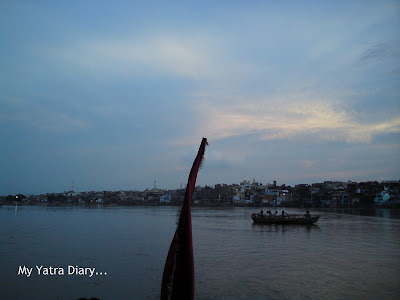 A View of mathura during the Boat ride