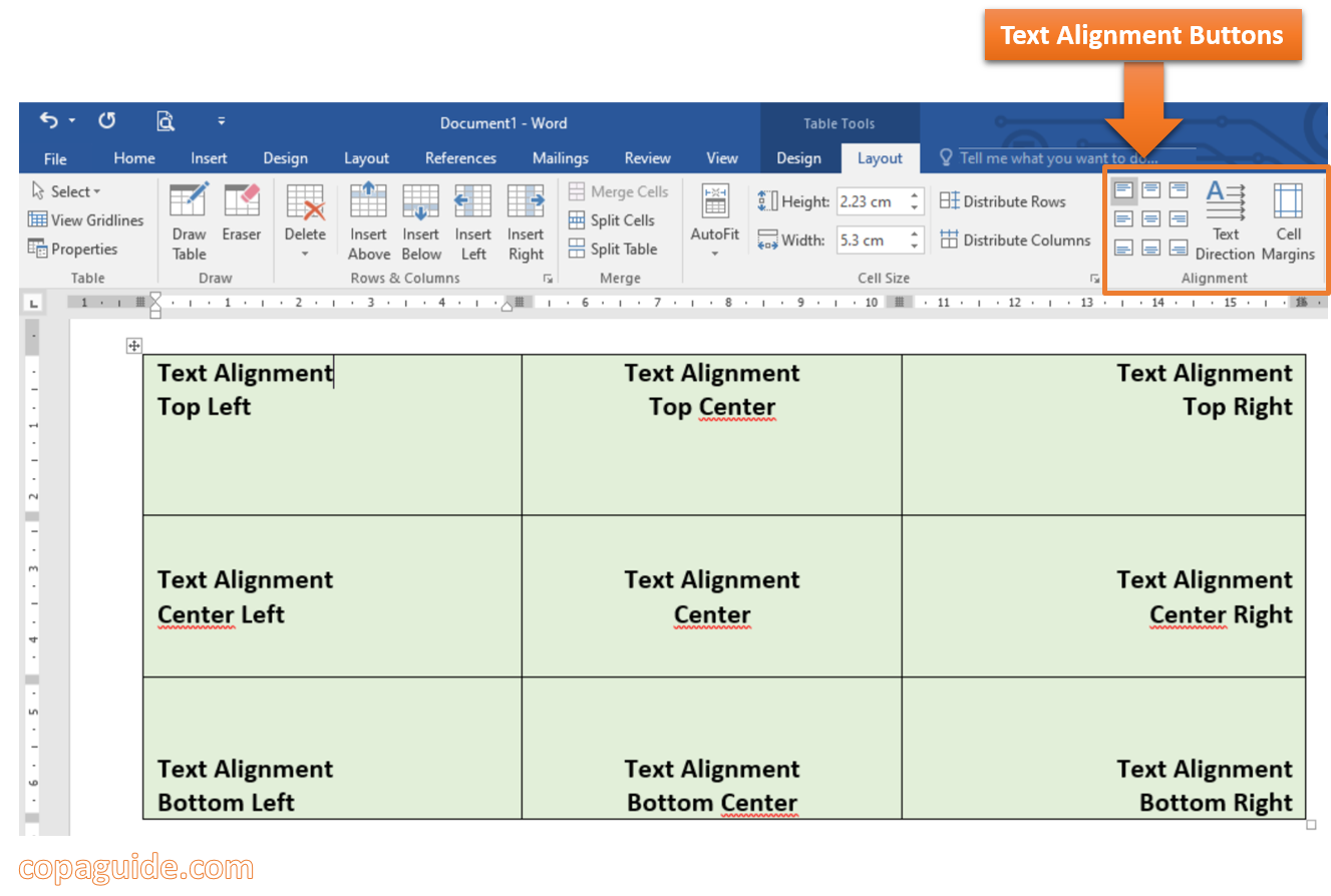COPAGuide Advance Table Features in MSWord Hindi Notes