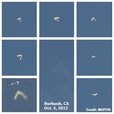 UFO Boomerang Over Burbank, Ca 10-5-12