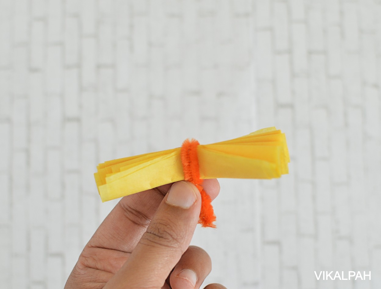 Vikalpah DIY marigold flowers garland using tissue paper