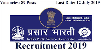 Prasar Bharati Recruitment 2019