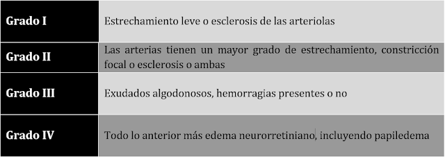 Papiledema grados de