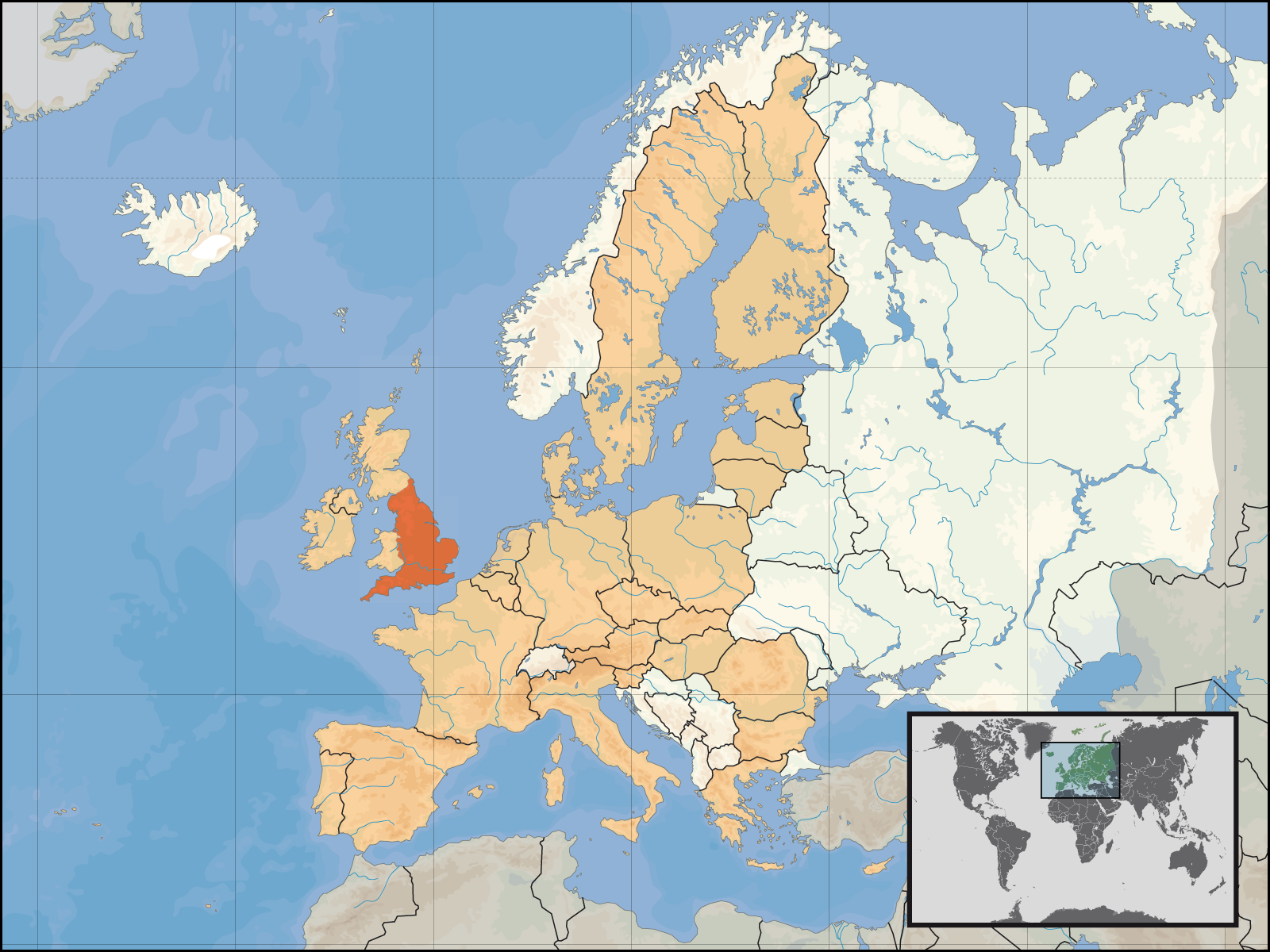 England Map EU