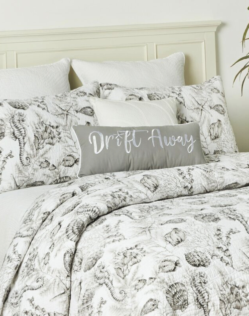 Gray Coastal Quilt Set