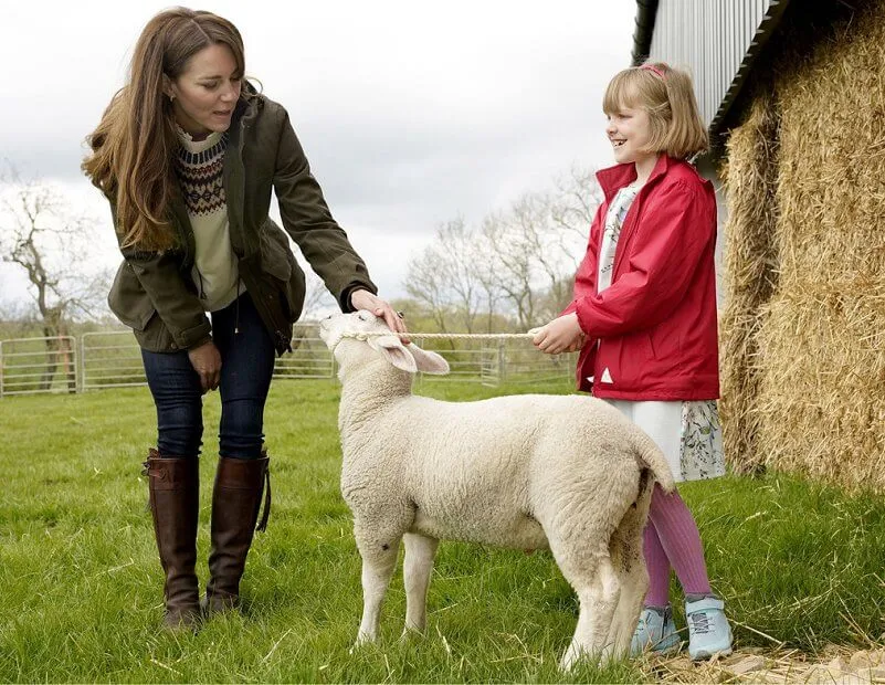 Kate Middleton wore a supersoft lambswool fair-isle jumper from Troy London, and longshore quilted jacket from Barbour