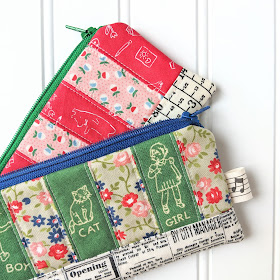 Patchwork Pencil Pouch by Heidi Staples of Fabric Mutt
