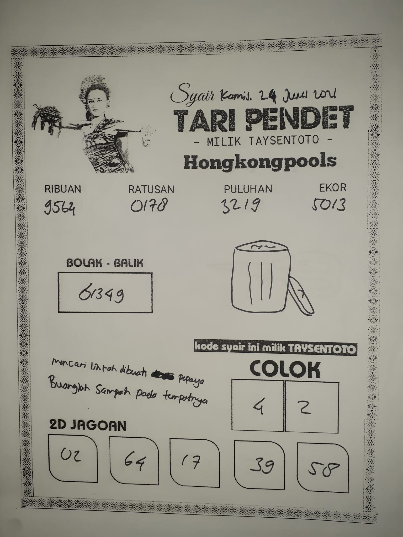 syair nyi plered hongkong kamis 24 juni 2021 SYAIR NYI