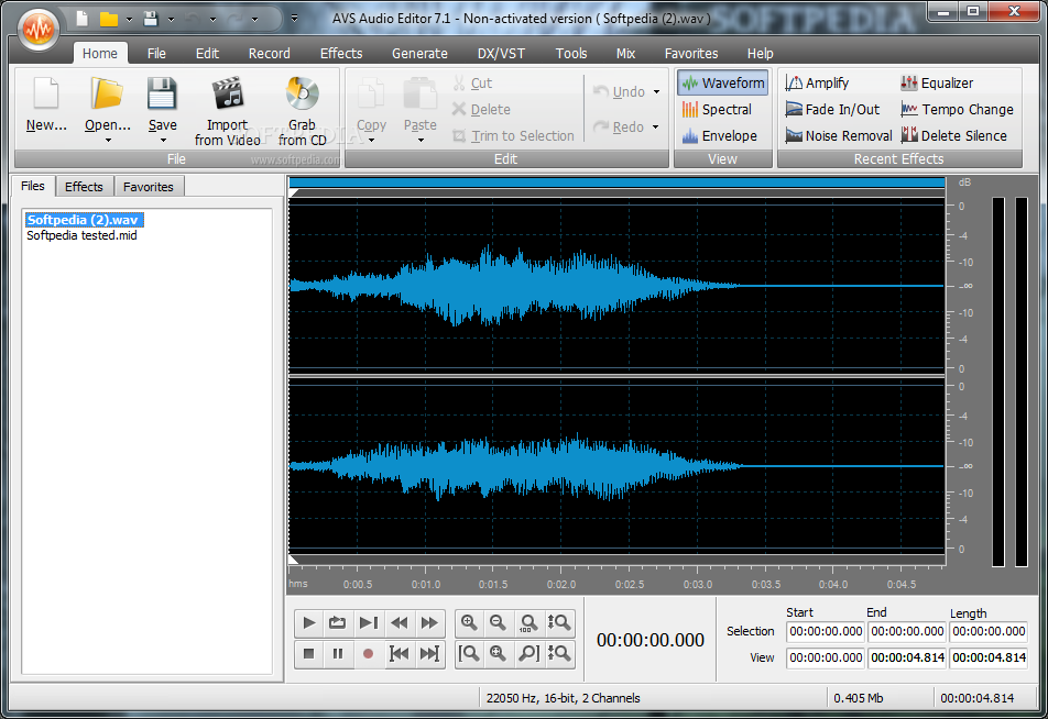 trim audio file in avs video editor 7.4