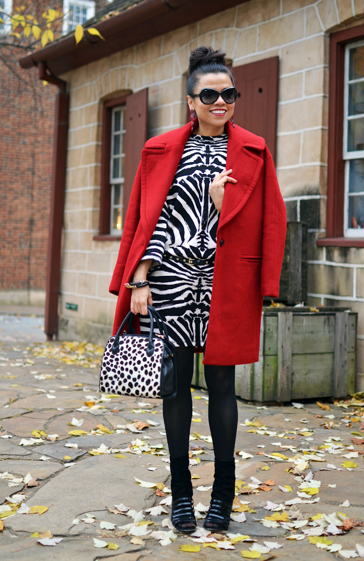 Red coat outfit