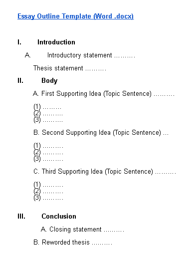 thesis outline format