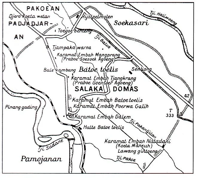 Peta Dayeuh / Kota Pajajaran, ibukota Kerajaan Galuh pakuan