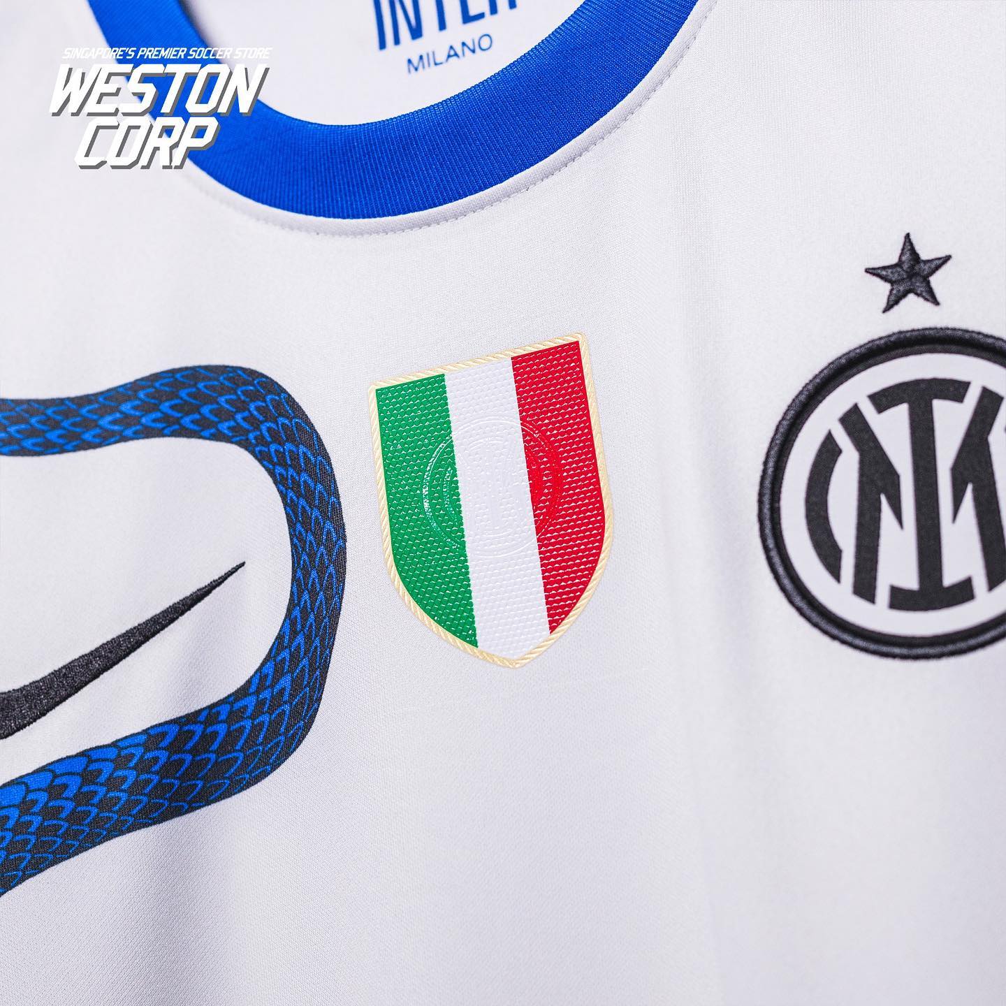 Inter 21-22 Away Kit Font Features Snake Design - Footy Headlines