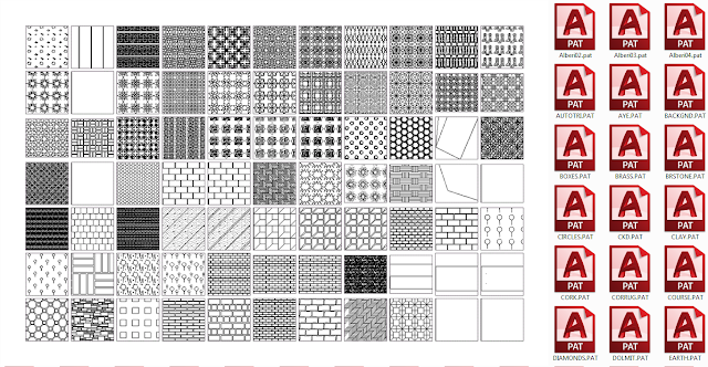 300 Various type AutoCAD Hatch pattern