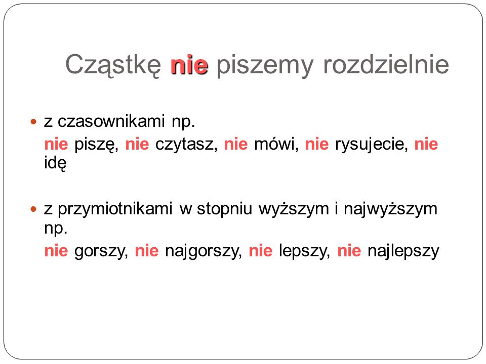 Nie Z Czasownikami Jak Piszemy język polski, klasa 5b, 14.12.2019 r.
