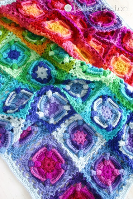 Kaleidoscope Eyes Blanket crochet pattern by Susan Carlson of Felted Button