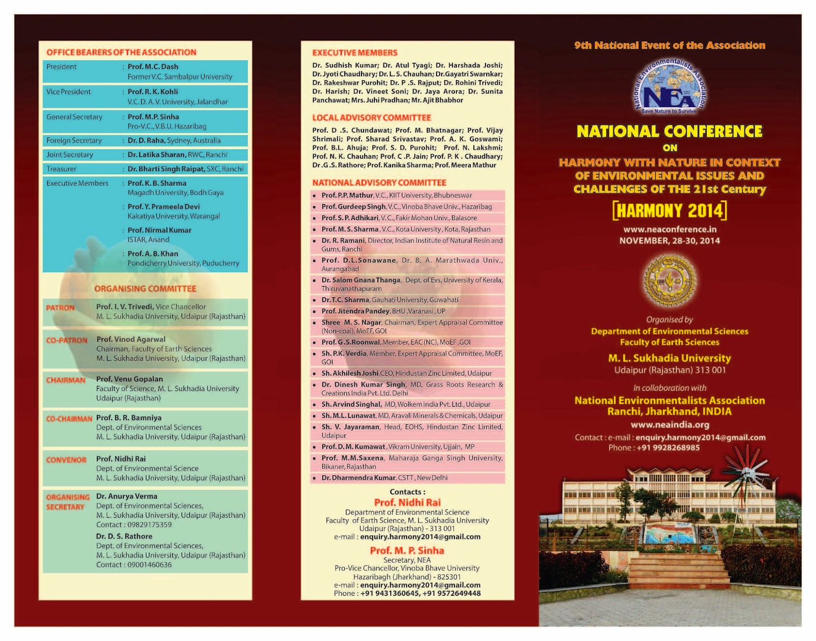 Shelford Tutorials: NATIONAL CONFERENCE ON HARMONY WITH NATURE IN CONTEXT OF ENVIRONMENTAL ...