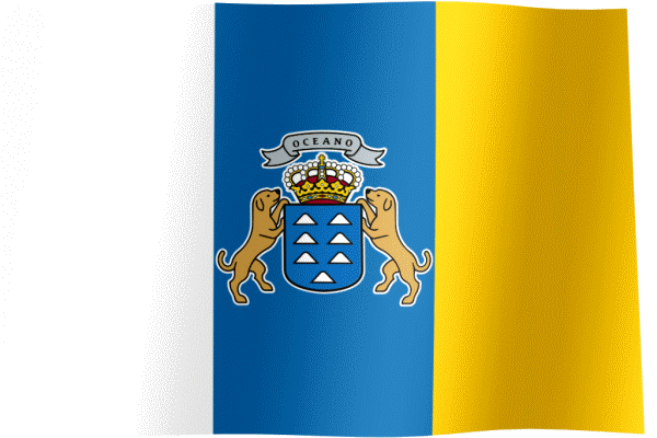 Flag of the Canary Islands (GIF) - All Waving Flags