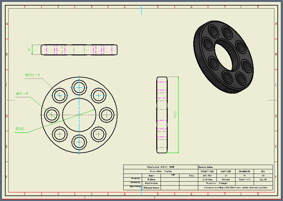 Mechanical Designing Engineering Lab Rubber Seal Design In Auto desk