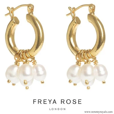 Kate Middleton wore Freya Rose gold hoops with pearls