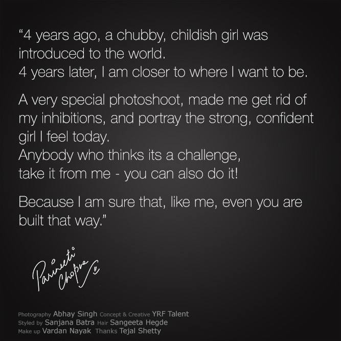 Parineeti Chopra Built That Way campaign, Parineeti Chopra message to her fans