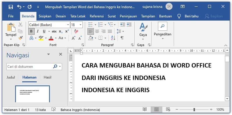 Cara Merubah Bahasa Di Word Atau Excel Dari Inggris Ke Indonesia