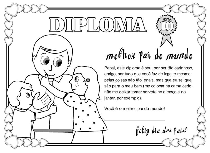 Diploma dia dos Pais Um diploma mais lindo que o outro para o dia dos ...