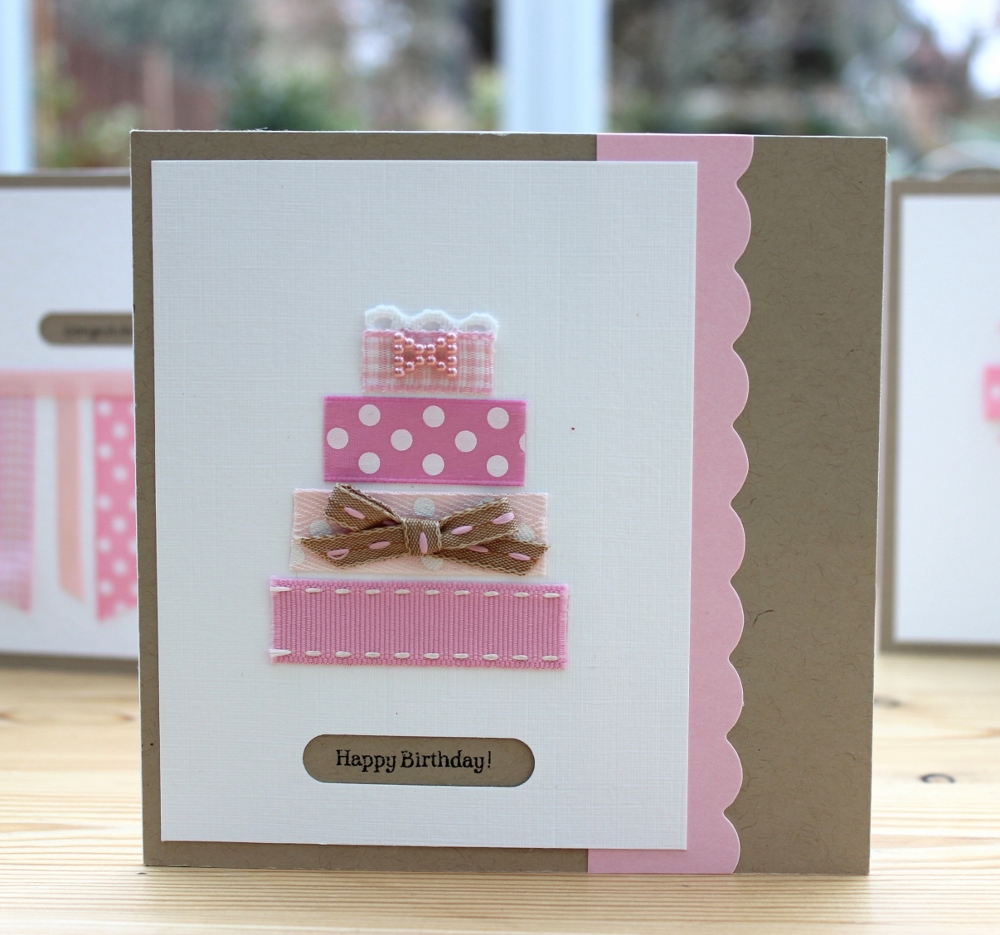 How do you attach ribbon to card