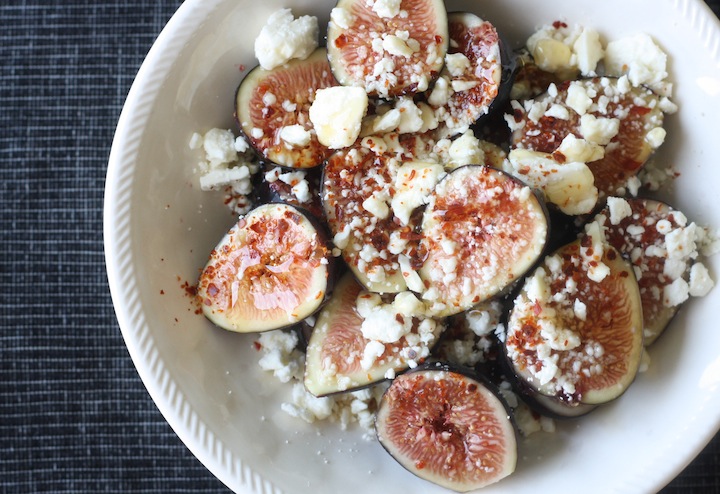 Fresh Figs with Feta, Honey, and Aleppo Chili Flakes by SeasonWithSpice.com