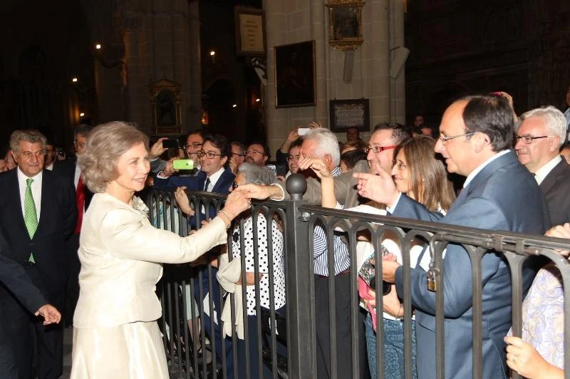 Queen Sofia at the Cathedral of Toledo, where she attended the performance of Mozart's Requiem concert.