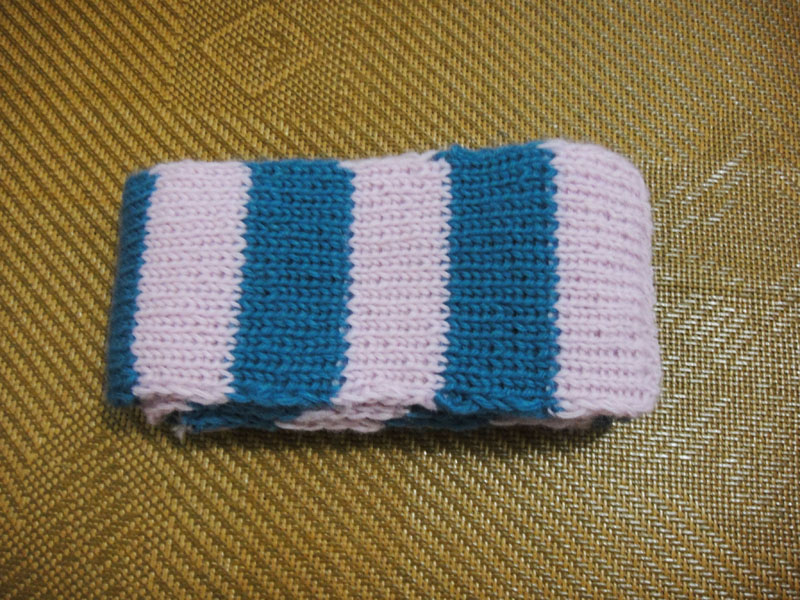 初學者毛線編織 雙色橫條紋圍巾 棒針