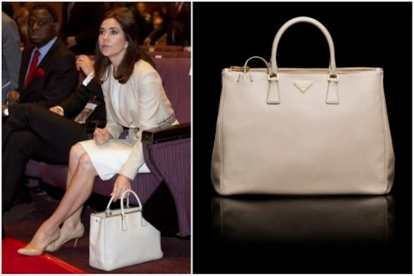 Crown Princess Mary and Prada Saffiano Cuir Double Bag