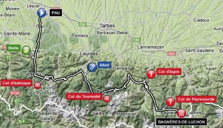 Mapa 16ª etapa Tour de Francia 2012