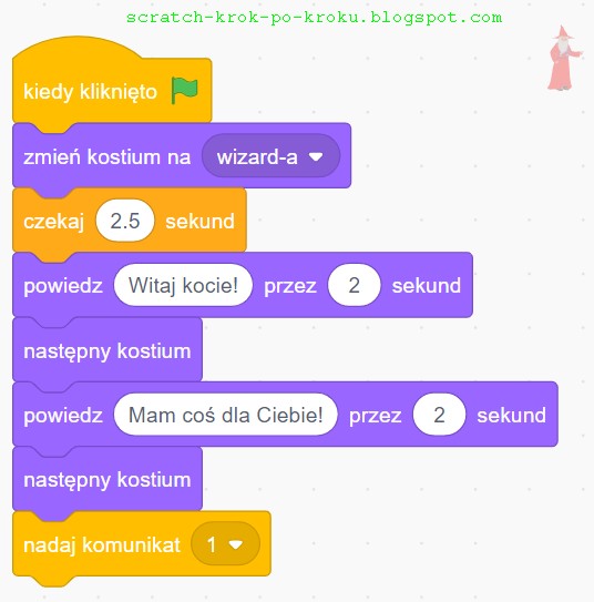 Scratch krok po kroku Scratch 67 🐱 KARTKA ŚWIĄTECZNA 2020 🎅 Mikołaj daje prezent 🎄 Edycja dus...