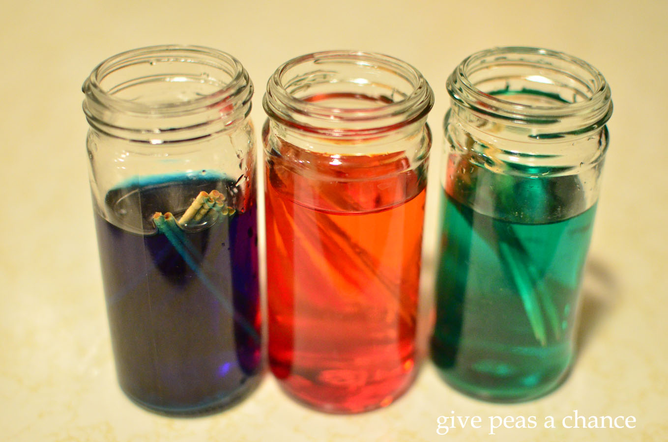 Give Peas a Chance Dyed Toothpicks and Skewers