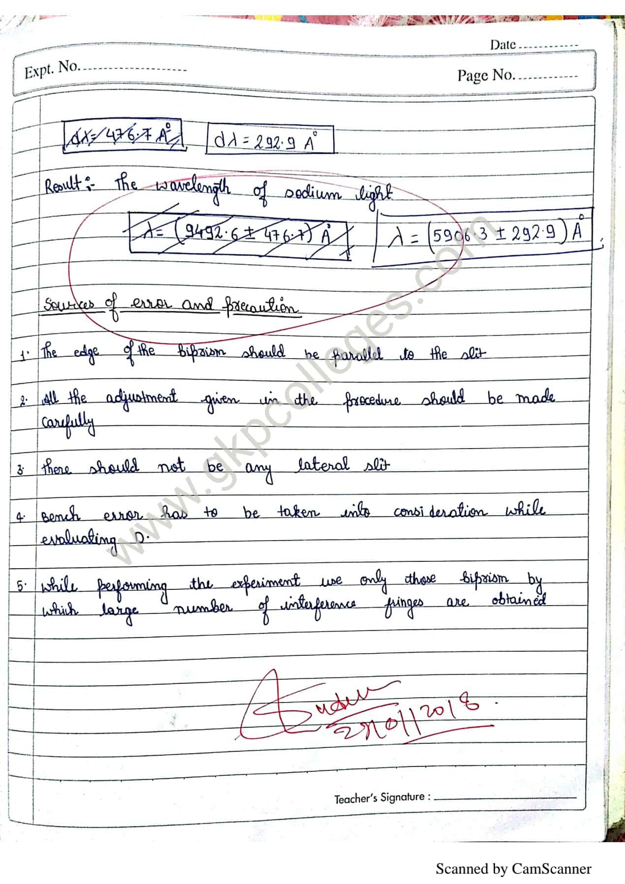 Physics(Optics) Practical Notes of B.Sc. 2nd Year Student for DDU and St. Andrew's PG College, Gorakhpur