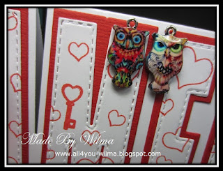 Samen, Together, Uiltjes, Owls, Harten, Hearts, Sleutel, Key, Smiley, Letters, Rood, Red, Wit, White, Stamps, Papicolor, Crealies, All4You, ALL4YOU,