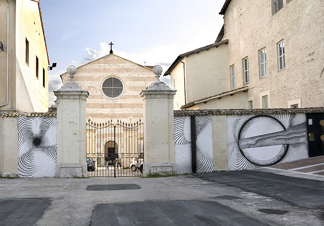 street art mural by 2501 in spoleto, italy at Palazoo Collicola