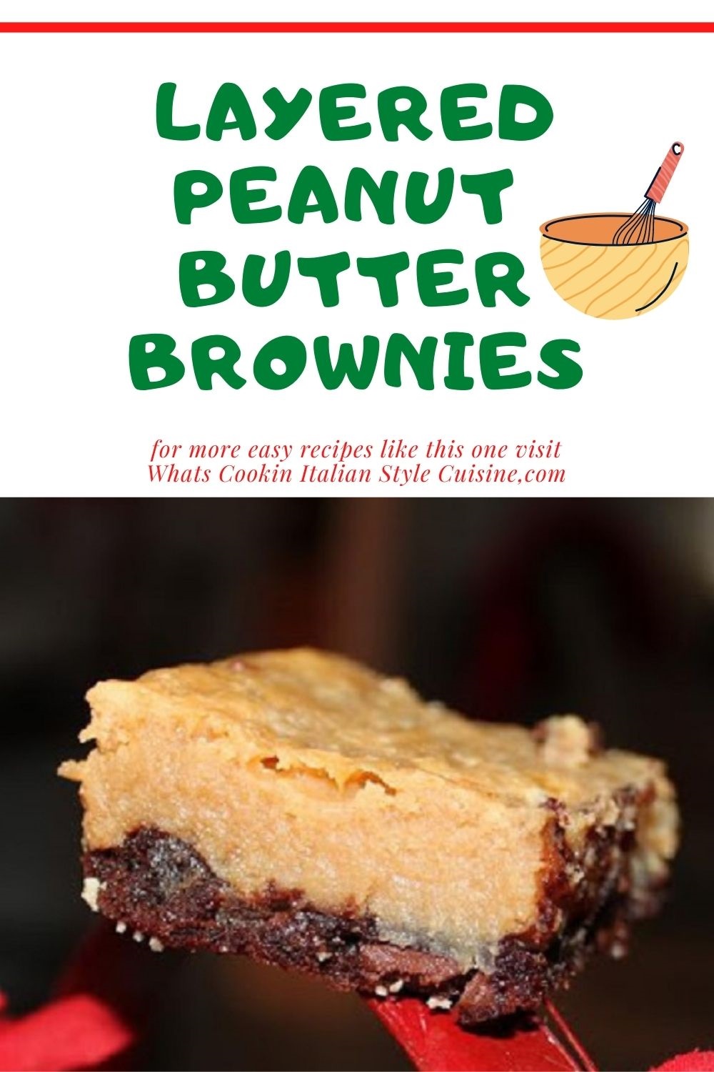 this is a pin for later on how to make peanut butter layered brownies