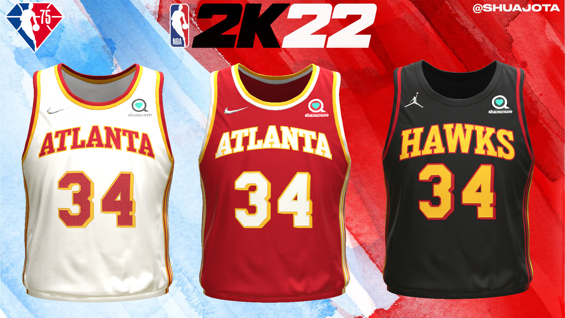 NBA 2K23 Atlanta Hawks City 22-23 Edition Jersey - Shuajota: NBA