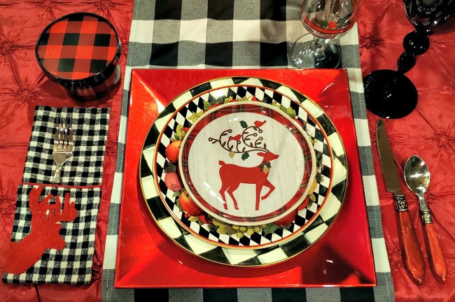 How to set a Buffalo Plaid Christmas Table - Karins Kottage
