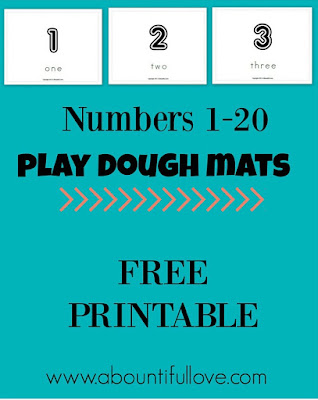 Free Numbers Play Dough Mat printable