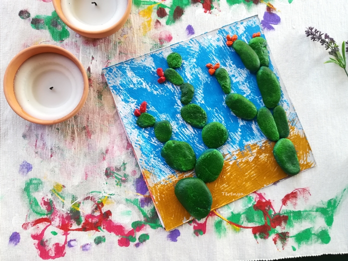 como-hacer-cuadro-cactus-con-piedras